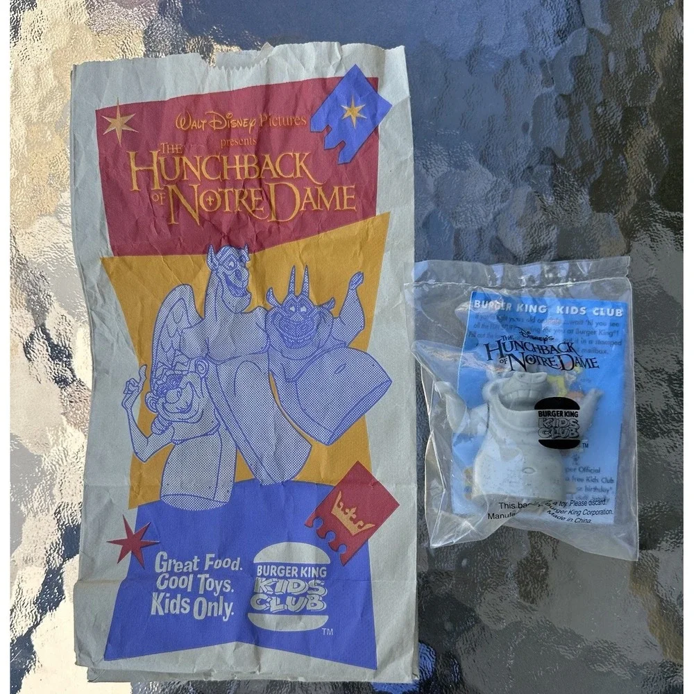 1996 BURGER KING HUNCHBACK OF NOTRE DAME HUGO GARGOYLE TOY SEALED + BAG RECEIPT